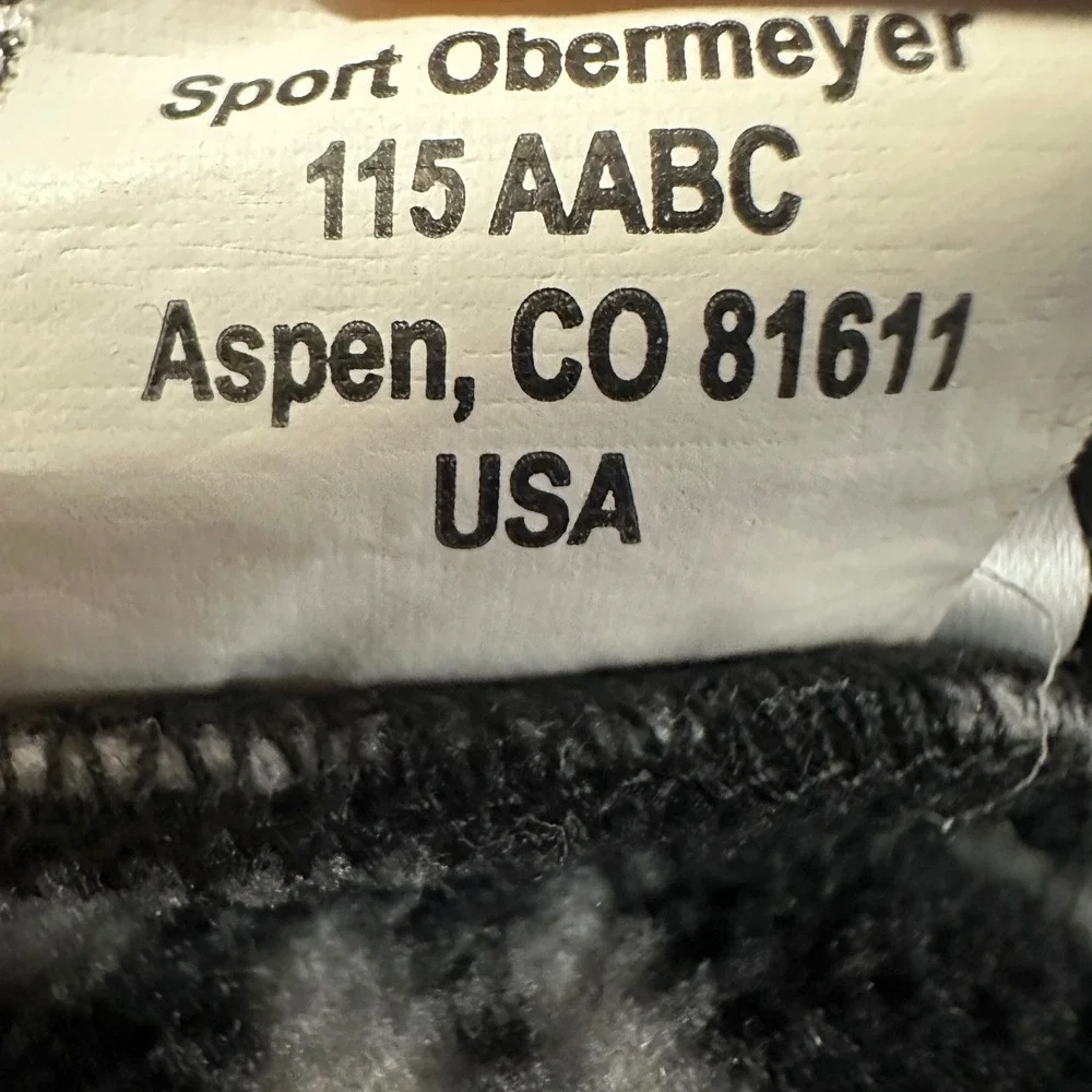 Obermeyer Men's Large Fleece Pullover Black White Abstract Snap Neck